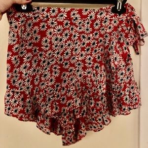 Red floral wrap skort size medium